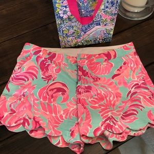 Lilly Pulitzer buttercup shorts Lovebirds size 8
